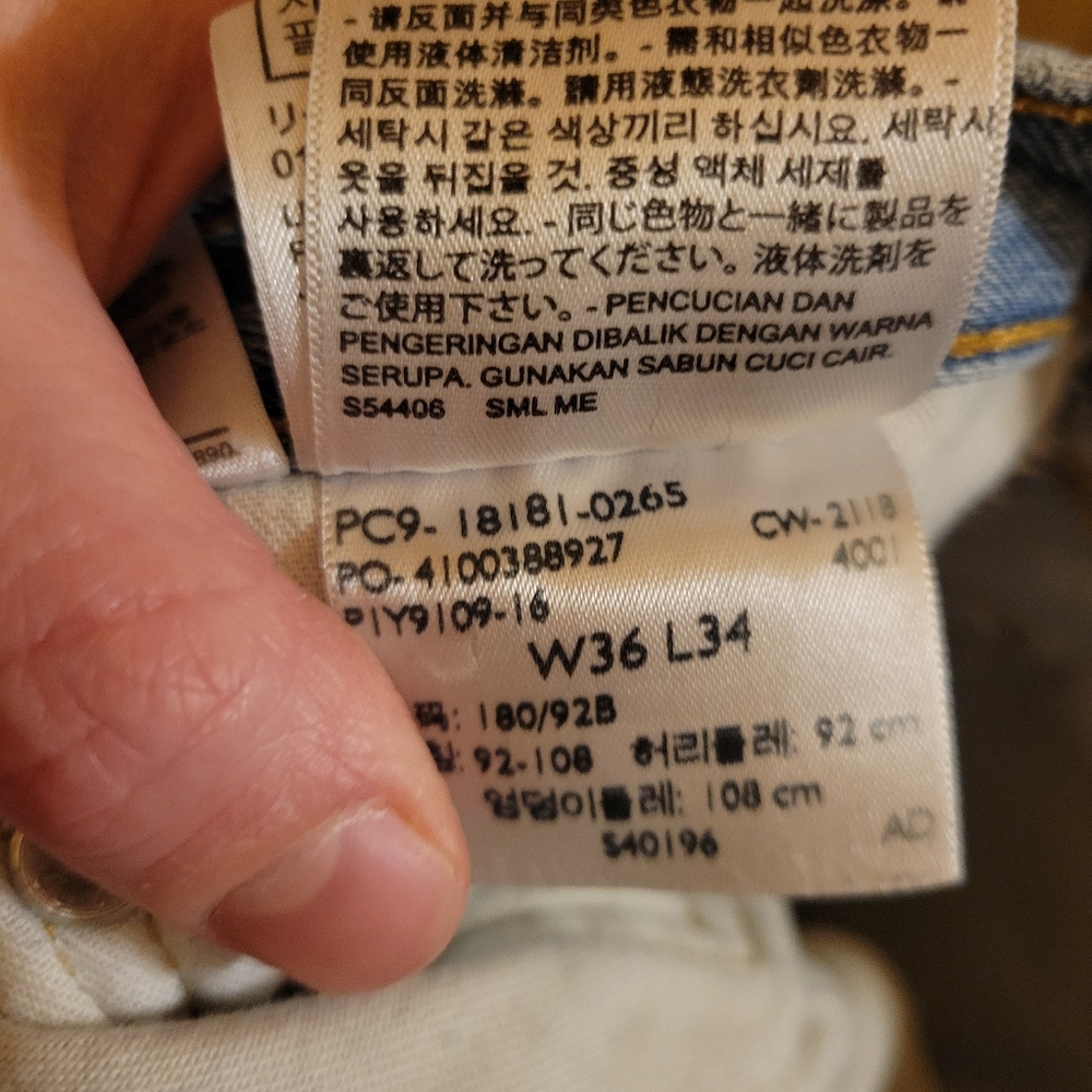 541 Washed Denim Levi Jeans 36 x 34 - Picture 5 of 6